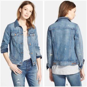 Madewell Jacket S Ellery Wash Blue Distressed